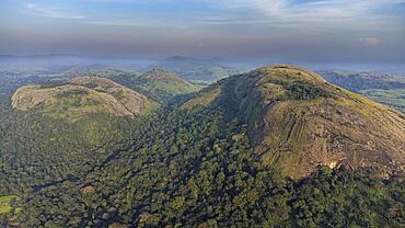 Aerial of the granite mountains in Central Guinea