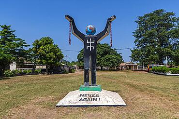 Monument at the Unesco site Kunta Kinteh or James island, Western slave trade, Gambia, Africa