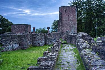 Ruins of St. Michael's Monastery (St. Michael Kloster) on the Heiligenberg in the evening at dusk, Heidelberg, Baden-Wuerttemberg, Germany, Europe