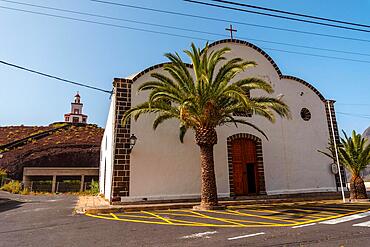 Joapira bell tower and the parish church of Nuestra Senora de Candelaria in La Frontera on El Hierro, Canary Islands, Spain, Europe