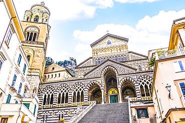 Beautiful Amalfi Cathedral located in in the Piazza del Duomo, Amalfi, Italy, Europe