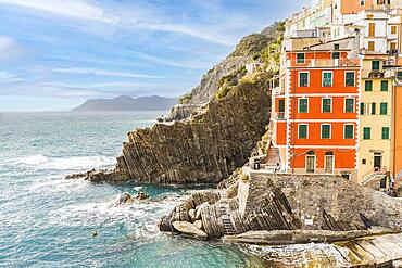 Beautiful Riomaggiore, the most southern village of the Cinque Terre, Liguria, Italy, Europe