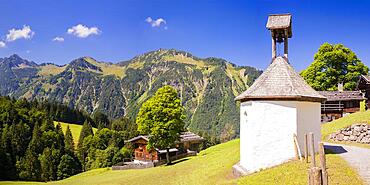 Gerstruben, a former mountain farming village in the Dietersbachtal valley near Oberstdorf, Allgaeu Alps, Allgaeu, Bavaria, Germany, Europe