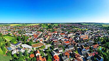 Aerial view of Frontenhausen a market in the Lower Bavarian district of Dingolfing-Landau