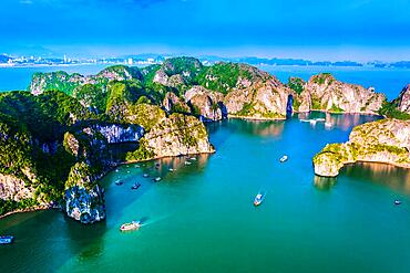 Aerial view of Ha Long Bay, Vietnam, Asia