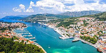 Marina and Harbour by the Sea Holiday Dalmatia Aerial Panorama in Dubrovnik, Croatia, Europe