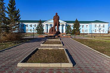 Igory Kurchatov monument, Kurchatov, fomer headquarter of the Semipalatinsk Polygon, Kazakhstan, Asia