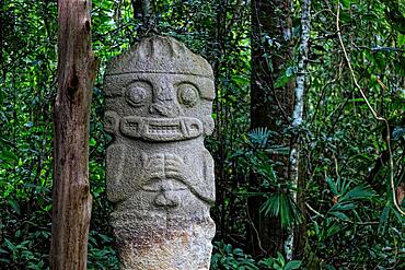 Republic of Colombia, San Augustin, Departamento Huila, archaeological site, prehistoric figures and statues carved from lava and basalt, Colombia, South America