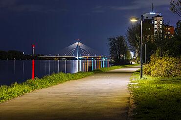 Blue hour, Donaustadtbruecke, Handelskai, Vienna, Austria, Europe