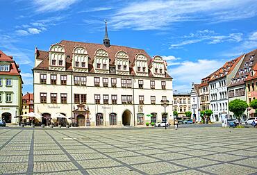 Town Hall, Historic Market Square with Town Houses, Naumburg, Saxony-Anhalt, Germany, Europe