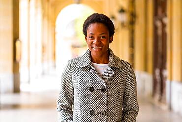 African ethnicity business woman in the city, finance woman portrait