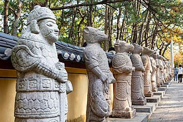 Twelve signs of the zodiac, stone figures, Haedong Yonggungsa Temple, Busan, Gyeongsangnam-do Province