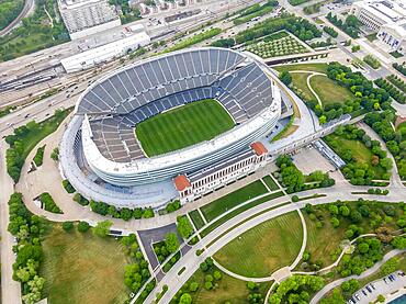 Aerial view of Soldier Field, home of the NFL Chicago Bears