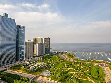 Aerial view of the Windy City, Chicago Illinois