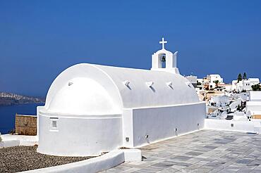 White Church of Agios Vasilios, Oia, Santorini, Greece, Europe