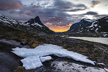 Reinheimen National Park at sunrise, Mount Bispen, More og Romsdal, Norway, Europe