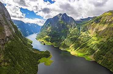 Naeroyfjord, branch of the Sognefjord, Norway, Europe