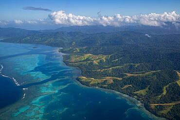 Aerial of Vanua Levu, Fiji, South Pacific, Oceania