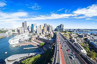 Overlook over Sydney from the harbour bridge, Sydney, New South Wales, Australia, Oceania