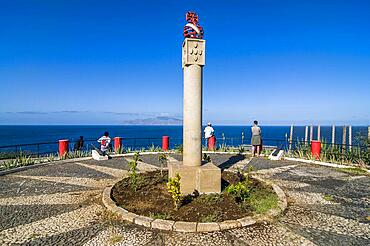 Soldiers' commemorative with view to sea. San Felipe. Vulcano Fogo. Fogo. Cabo Verde. Africa