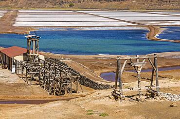 Part of salina on salty sandbeach. Sal. Pedro Da Sal. Cabo Verde. Africa