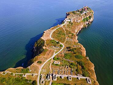 Aerial view, Cape Kaliakra, Dobruja, Black Sea, Bulgaria, Europe