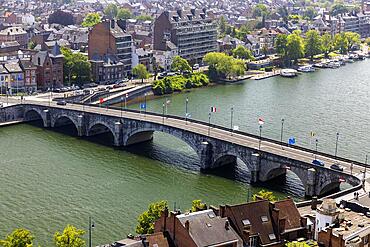 Pont de Jambes, bridge over the Meuse or Meuse, river, Namur, Wallonia, Belgium, Europe