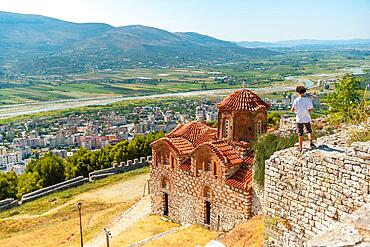 Chapel of the Holy Trinity in the castles in the historic city of Berat in Albania, the city of a thousand windows