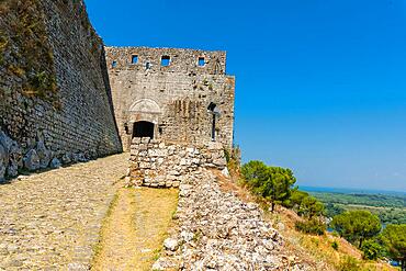 Entry into the walls of Rozafa Castle and its citadel in the lakeside town of Shkoder. Albania