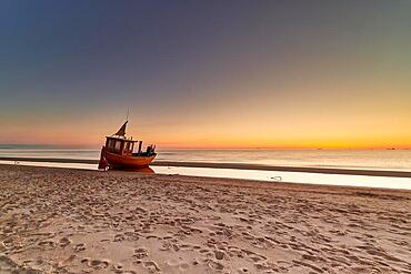 Summer morning on the beach of Seebad Ahlbeck on the island of Usedom