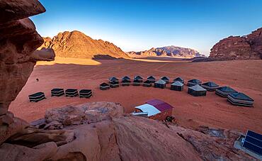 The unique experience of visiting this beautiful desert makes Wadi Rum a worthwhile stop on a visit to Jordan. Dozens of Beduin camps cater to tourism offering camps in the desert under clear skies