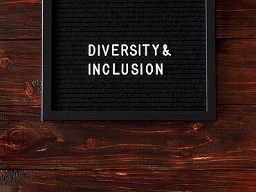 Diversity inclusion quote black fabric