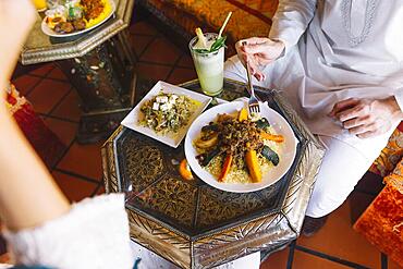 Man eating arab restaurant