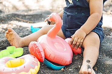 Baby playing sandbox