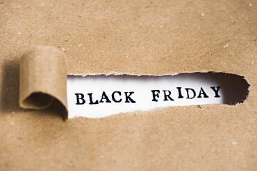 Black friday inscription craft paper