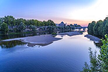 The Loire at dusk, Tours, Loire Valley, France, Europe