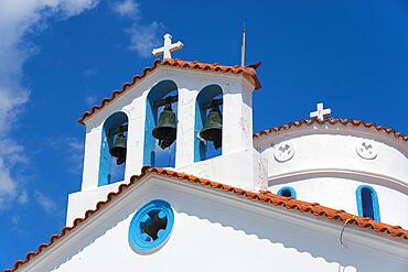 Detail, Greek Orthodox Church of Saint Spiridon, Agios Spyridon, Elafonisos Town, Elafonisos, Deer Island, Laconia, Peloponnese, Ionian Islands, Ionian Sea, Greece, Europe