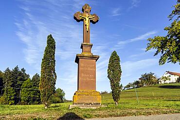 Field cross, Freudental, Allensbach am Bodensee, Baden-Wuerttemberg, Germany, Europe