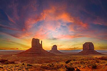 Monument Valley National Park at the Visitor Center at Orange Sunrise, Utah. United States