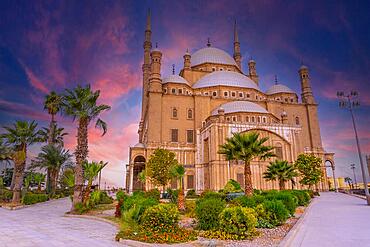 Sunrise at the Alabaster Mosque in the city of Cairo. Egyptian