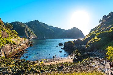 Beautiful beach in the town of Pasajes San Juan near San Sebastian, Guipuzcoa. Basque Country