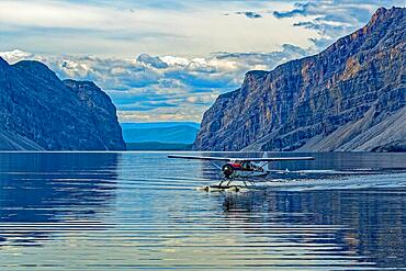 Seaplane on Little Doctor Lake, Nahanni National Park, Northwest Territories, Canada, North America