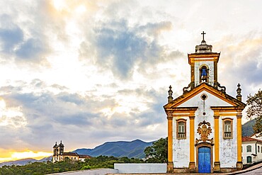 Famous baroque churches in the historic city of Ouro Preto in Minas Gerais, Ouro Preto, Minas Gerais, Brazil, South America