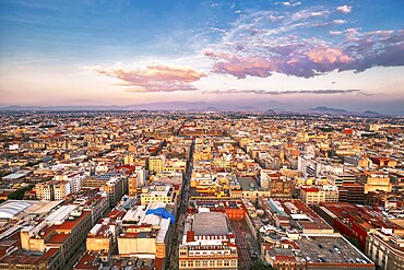 Panoramic view of Mexico City from the observation deck at the top of Latin American Tower (Torre Latinoamericana)