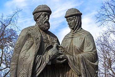 Russia, Yaroslavl-March 28.2016. Monument of Saints Peter and Fevronia from a Murom, Europe