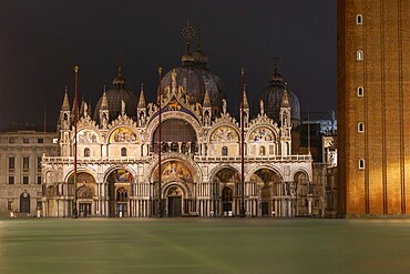 Flood, Acqua Alta, on St Mark's Square in Venice on 12 November 2019