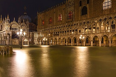 Flood, Acqua Alta, on St Mark's Square in Venice on 12 November 2019