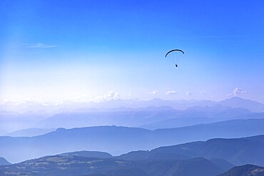 Paragliding over the Alps in the Dolomites, South Tyrol