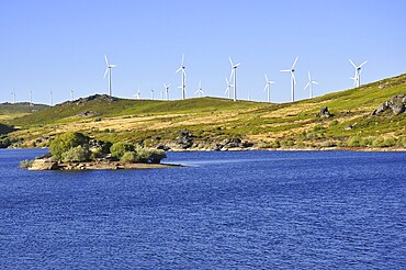 Wind Turbines next to a river