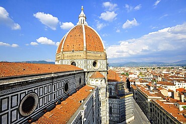 View of the Duomo and the town of Florence, in the Italian Tuscany